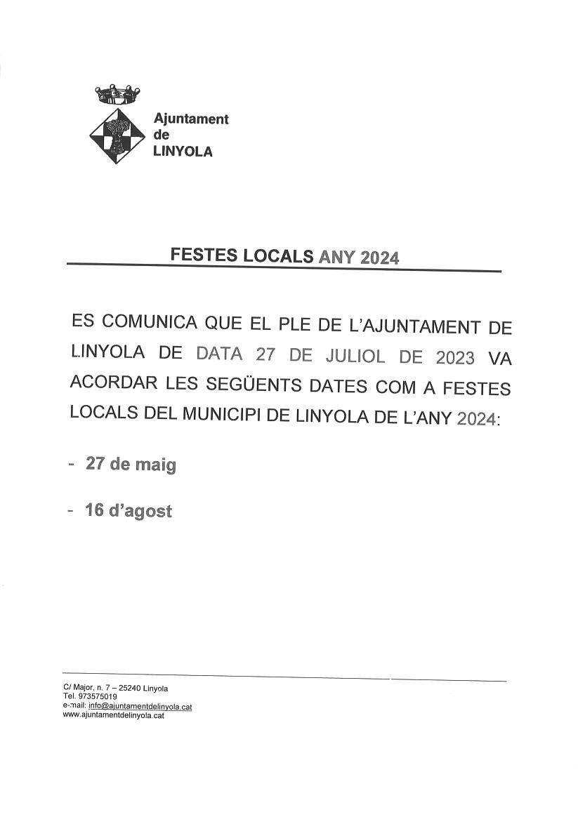 FESTES LOCALS ANY 2024